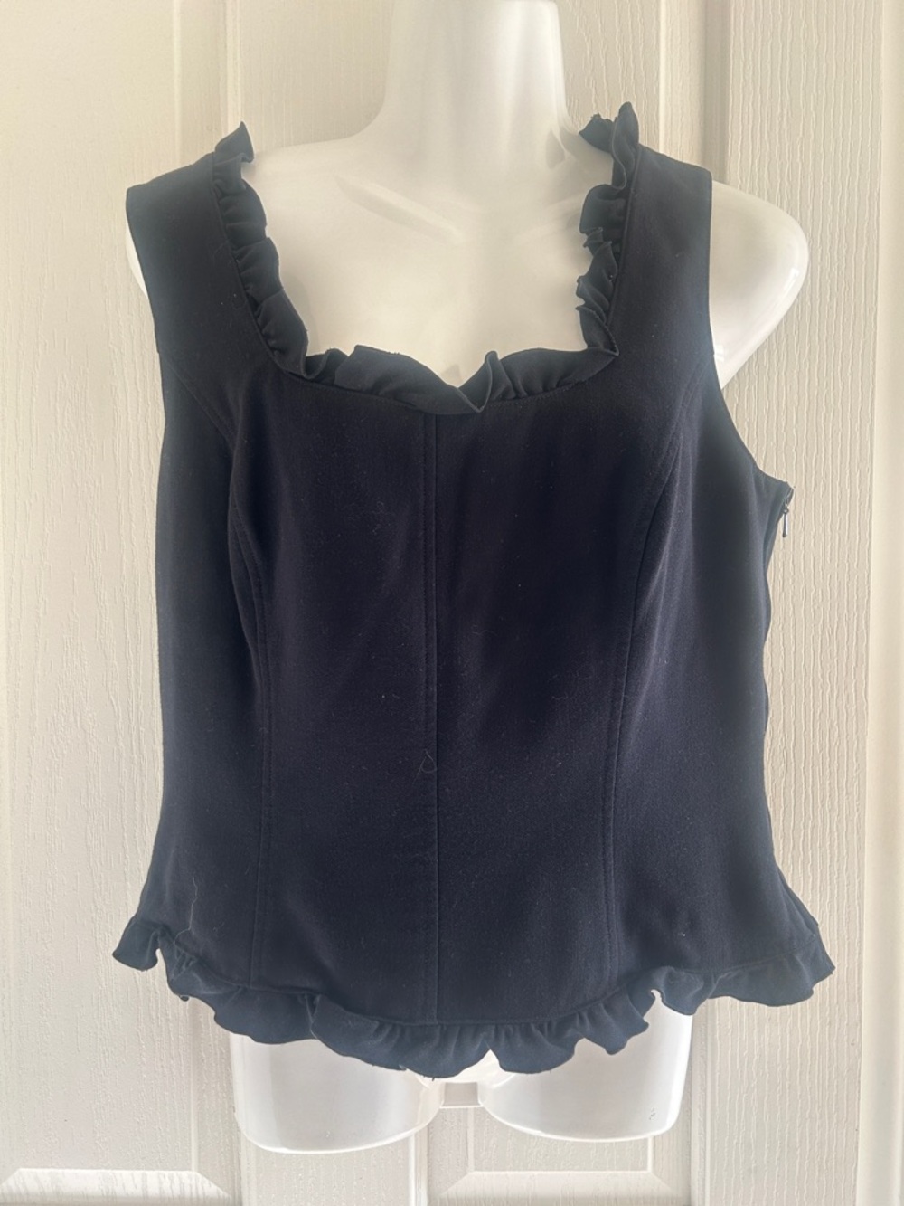 Escada Black Ruffle-Trim Square Neck Camisole